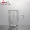 Ato Beverage Glass Borosilicate Cups di vetro con manico